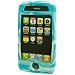 Aqua Turquoise Light Blue & White Swirl Tie-Dye Jelly Soft Pliable Skin Silicone Case Cover Sleeve for ATT Apple iPhone and 3G iPhone