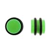 No Piercing Required - High Quality Green Acrylic Fake Plugs - Imitation 0G with Rubber Bands - Very Strong Magnets - Sold as a Pair