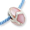Sterling Silver Pink Mother of Pearl Easter Egg Pendant