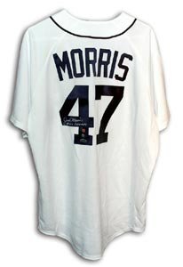 Jack Morris Signed Detroit Tigers White Majestic Jersey - 84 WS Champs