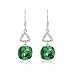 Emerald Green Crystal Earrings Used Swarovski Crystals