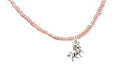 13+2 Extension Pink Seed Bead Child's Necklace with a Unicorn Charm