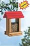 Log Cabin Birdfeeder Red Roof