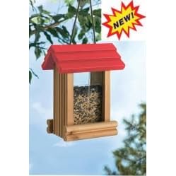 Log Cabin Birdfeeder Red Roof