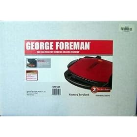 George Foreman GRP46R 72-Square-Inch Grill with Nonstick Removable Plates, Red by 