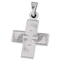 Cross Pendant Greek with 18 inch necklace 14K Yellow Gold 20.5X18mm