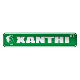 " XANTHI ST " STREET SIGN CITY GREECE