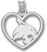 Texas State Bobcats Solid Sterling Silver Supercat Heart Pendant