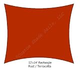 12 x14 Rust Color Rectangle Premium Quality Sun Shade Sail Made in USA