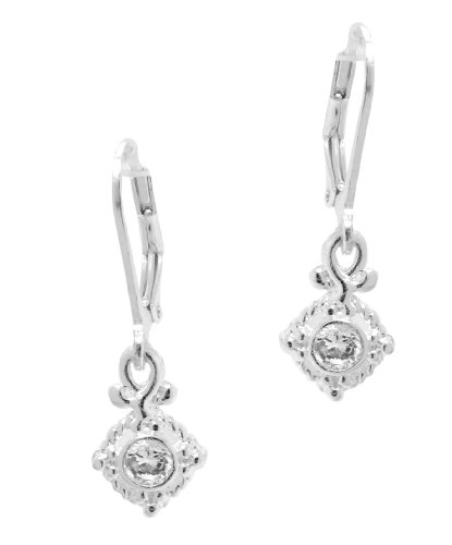 Sterling Silver 925 Clear CZ Leverback Dangle Earrings [Jewelry]