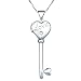Sterling Silver Diamond Accent Heart Key