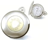 IMAGE OF Pocket Watch - 14k Gold-plated & Chrome White Dial Pocket Watch