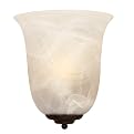 Casual Bronze 1-Bulb Wall Sconce - Marble Shade