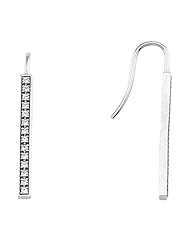 14K White Gold Three-Stone Princess Cut Diamond Earrings - 0.28 Ct. -- LIFETIME WARRANTY