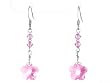Rose Swarovski Crystal Flower Drop Earrings Fashion Jewelry