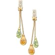 Multicolor Gemstone Tear Drop Diamond Fashion Earrings