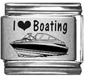 Clearly Charming I Heart Boating Laser Italian Charm