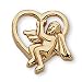 The Perfect 14K Yellow Gold Heart and Angel Pin - Small