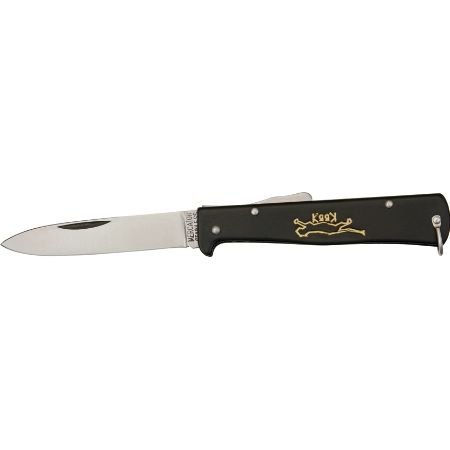 Mercator Knives 154S Black Cat Lockback Knife with Black Metal Handles