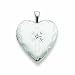 14k 20mm White Gold Diamond Set Cross Heart Locket