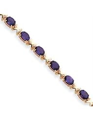 14k Gold 7x5mm Oval Amethyst bracelet