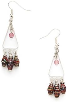 Fair Trade "Tatu Triangle" Recycled Paper Bead Earrings