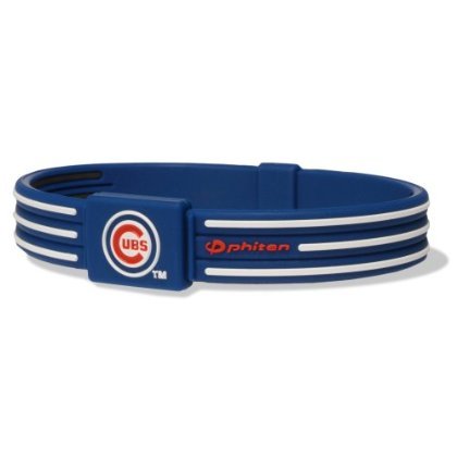 Phiten MLB Authentic Bracelet, Chicago Cubs, Medium (6.75 Inches)