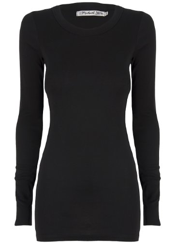 Michael Stars Women's Long Sleeve Raw Edge Crew Tee