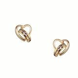 Image of 9ct Yellow Gold CZ Heart Loop Earrings