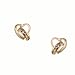 9ct Yellow Gold CZ Heart Loop Earrings