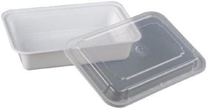 Reusable Microwaveable Food Storage Containers - Pack of 10 Stackable Bento Lunch Boxes with Lids, Freezer and Dishwasher Safe - 1 Compartment, 38oz - White - By Homeryware