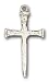 Sterling Silver Nail Cross Pendant with Stainless Silver Heavy Curb Chain 24 inch