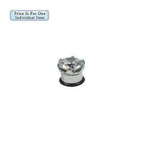 Surgical Steel Ear Plug with Clear Jewel - 0 Gauge