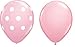 PMU Polka Dot Balloons 11in Premium Light Pink Solid and Light Pink with All-Over Print White Dots Pkg/25