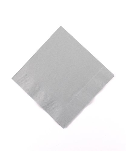 Weddingstar Beverage Size Napkins, Silver Grey, 50-Pack Weddingstar Beverage Size Napkins, Silver Grey, 50-Pack