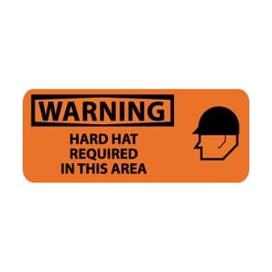 SA174R - Warning Hard Hat Required In This Area 7" X 17" .050" Rigid Plastic