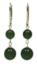 14k Yellow Gold 8mm Dyed Green Taiwan Jade Earrings