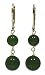 14k Yellow Gold 8mm Dyed Green Taiwan Jade Earrings