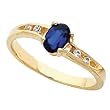 14K Yellow Gold Sapphire and Diamond Ring