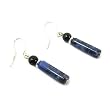Sodalite and Black Onyx Gemstone Dangle Earrings
