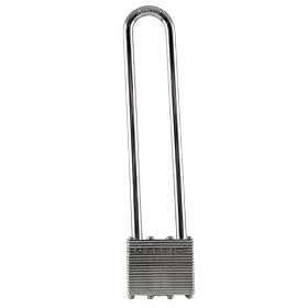 Ultra Hardware 56108 1-1/2-Inch Laminated Steel Padlock with 5 1/2-Inch Long Shackle Keyed Differently, Chrome