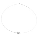 0.1 Ct Diamond 14 Kt White Gold 16 Inch Choker Butterfly Necklace