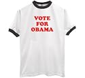 Vote For OBAMA- Cotton Ringer T-Shirt (Adult & Youth) by Anvil