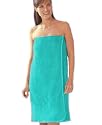 Ladies Towelling Sarong / Bath Towel Wrap, AQUA Colour, 100% Cotton, velcro fastening