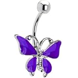 Purple Beautifully Bold Butterfly Belly Ring