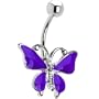Purple Beautifully Bold Butterfly Belly Ring