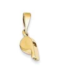 14k Yellow Gold Sports Whistle Pendant