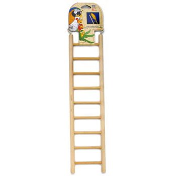 Penn-Plax 9-Step Wooden Ladder for Small Birds 
