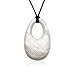 Siliconies Metallic Egg Pendant (Teething, Nursing, Sensory) - Discounted due to uneven coloring (Metallic White)