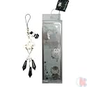 Hello Kitty - Gothic Hello Kitty Mobile Phone Charm (Black With Pearls)
